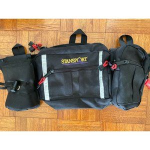 Vintage Stansport‎ Aquarius Fanny Pack Waist Bag Bottle Holder Black No Bottles